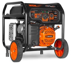 WEN 5,600-Watt Dual Fuel Portable Generator with Wheel Kit, Electric Orange