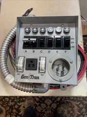 Gen Tran 6 Circuit 20 Amp Generator Transfer Switch & 10’ Cord With L14-20 Con’s