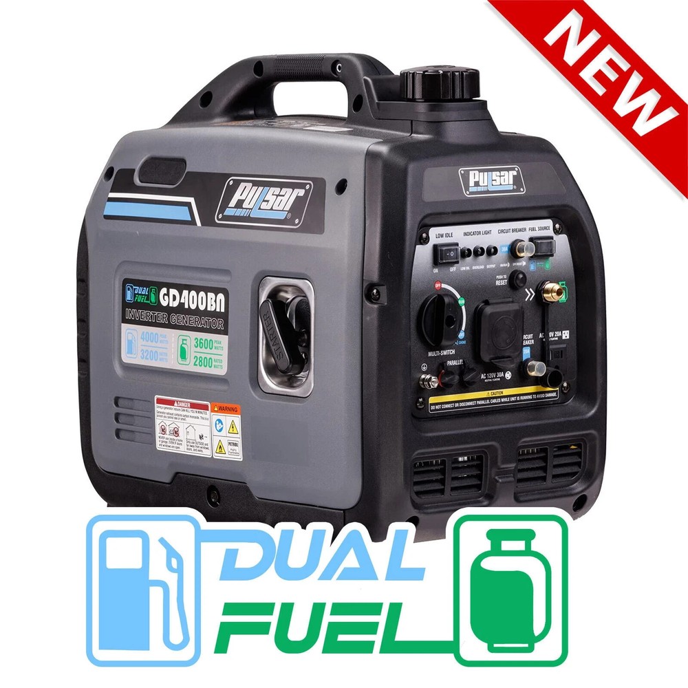Pulsar Products 4000W Portable Super-Quiet Dual Fuel Parallel RV Ready Generator