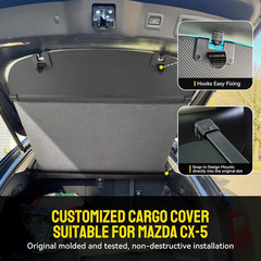 Cargo Cover for Mazda CX5 2017-2026, Retractable Trunk Cover Anti-Peeping Privac