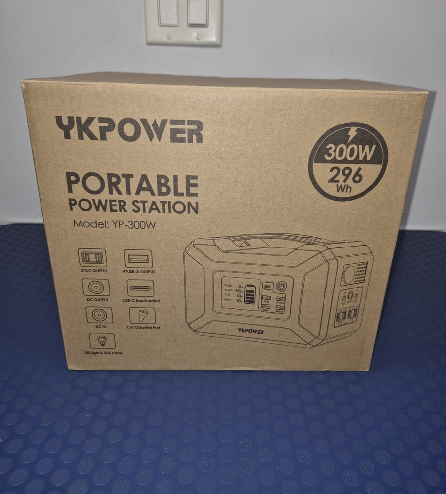YKPOWER YP-300W Portable Power Generator 300W 296Wh LED Light USB AC Output
