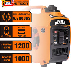 GENMAX Portable Generator EPA Compliant Eco-Mode Lightweight for Home & Camping