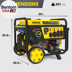 12,500-Watt Electric Start Tri Fuel Home Backup Portable Generator with CO Shiel
