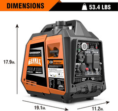 GENMAX 4000W Inverter Generator, Ultra Lightweight, Eco-Mode, Quiet