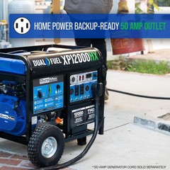 DuroMax 12,000-W Portable RV Ready Dual Fuel Electric Start Generator, CO Sensor