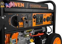 11,000 Watt 120V/240V Dual Fuel Portable Generator with Wheel Kit and Electric S