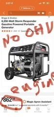 ** NEW IN BOX ** Briggs & Stratton Storm Responder Generator with OHV Motor.