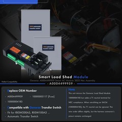 Smart AC Load Shed Module for Generac Generator ATS 100/200 Amp, Fuse Included