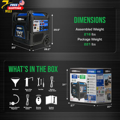 11000-Watt Dual Fuel Portable Digital Inverter Generator Gas & Propane FREE SHIP