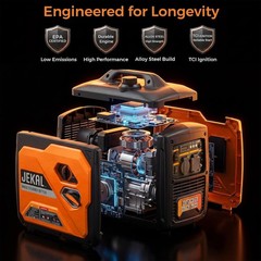 Portable Generator 2800W Peak Gasoline Inverter Compact Quiet RV Camping Power