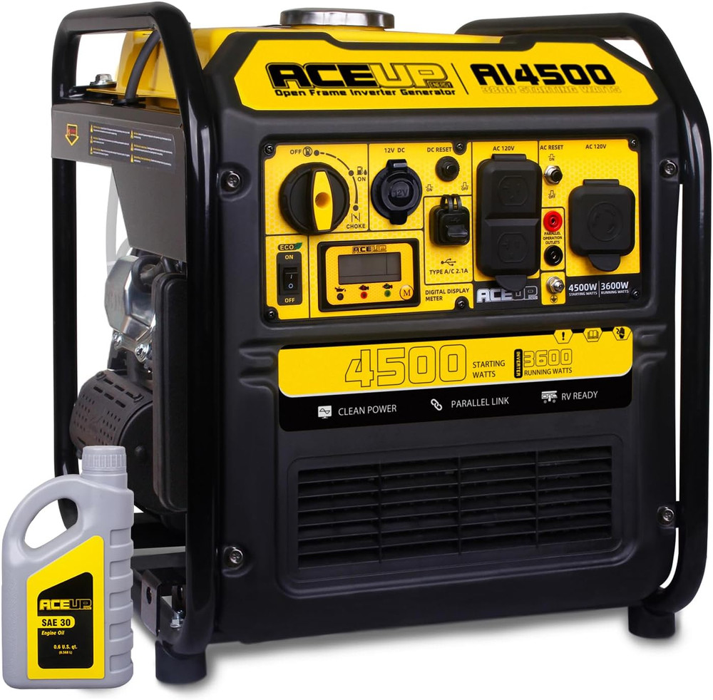 4500 Watt Inverter Generator 223CC, Gas Powered Generator for Home Use, Camping,