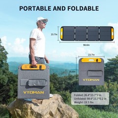VTOMAN FlashSpeed 1500 Power Station+Extra Battery 3096Wh+200W Panel Refurbished
