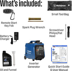 4000 Peak Watt Super Quiet Portable Inverter Generator, Remote Electric Start wi