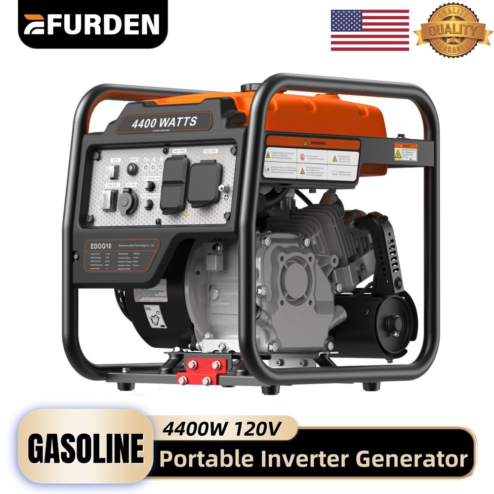 EFURDEN 4400W Gas Generator Inverter Open Frame Gas Powered 208CC 4-stroke OHV
