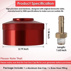 Anti-Leak Gas Cap for Westinghouse WH2200iXLT, Honda EU2200i – Brass Hose 1/4” N