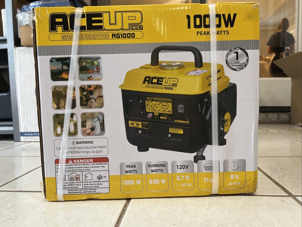 Aceup Energy AG1000 Ultralight Portable Gas Generator EPA & CARB Compliant 1kW