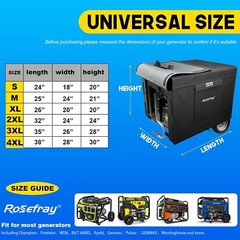Universal Generator Cover Heavy Duty Waterproof 600D 5000-15000W 32x24x24