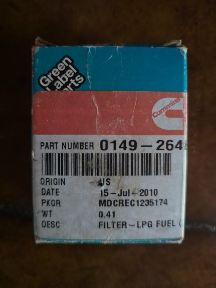 Cummins Onan LPG Fuel Filter for Generator 0149-2648 NEW IN BOX