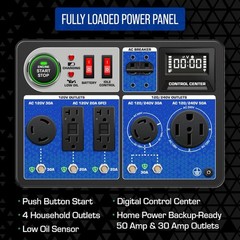 XP15000HXT 15,000 Watt Tri Fuel Portable Home Power Backup HXT Generator w/CO Al