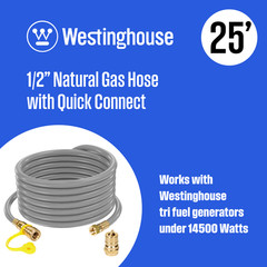 Westinghouse Open Box 1/2″ Natural Gas 25 ft Hose Kit with Adapter