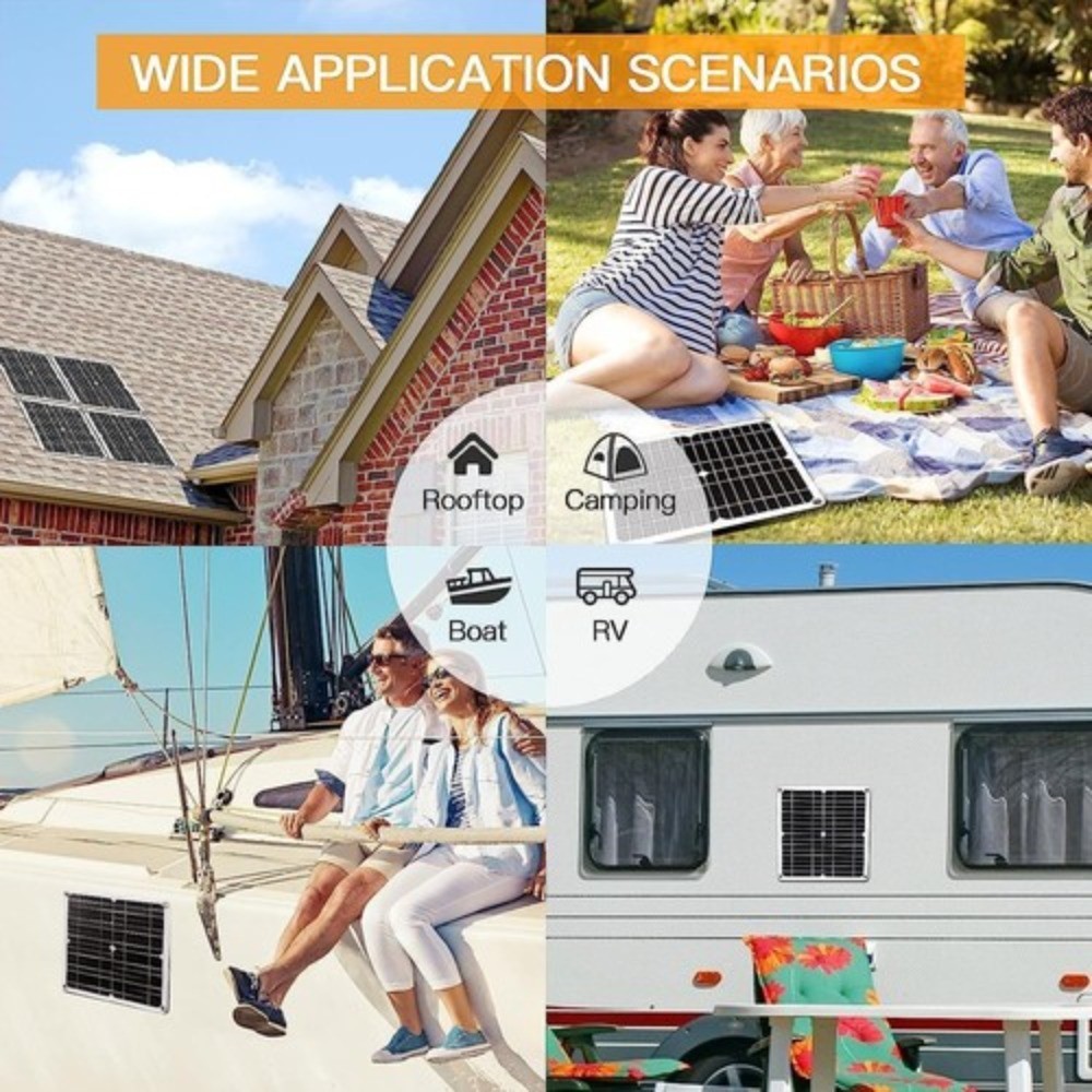 12V Solar Panel System Kit – 100A Solar Charge Controller for Off Grid Power