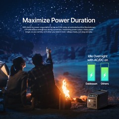 Dabbsson Portable Power Station 768Wh 600W LiFePO4 w/ 120W Foldable Solar Panel