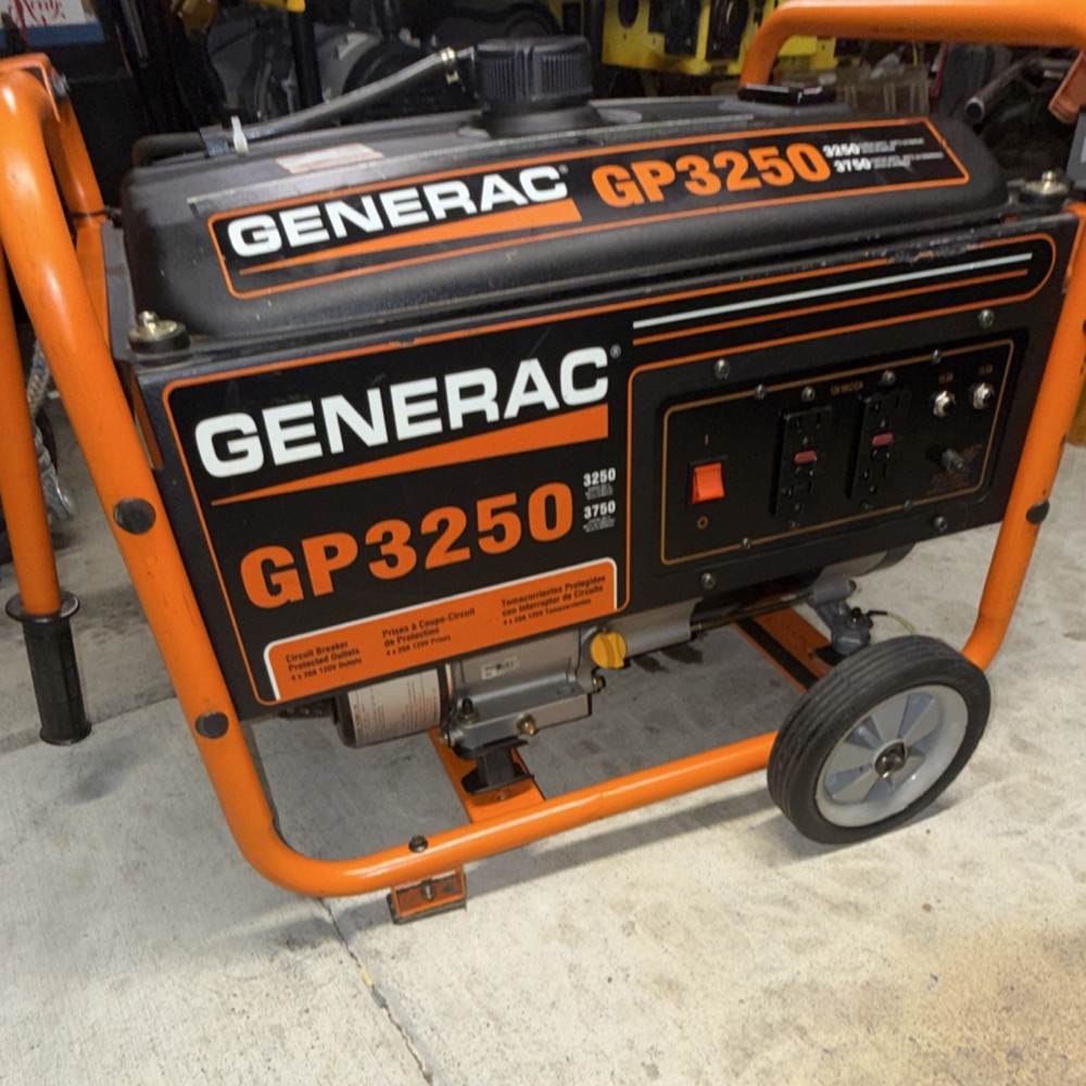 Generac GP3250 Portable Gasoline Generator 3250W 3750W Home Backup 4x120V