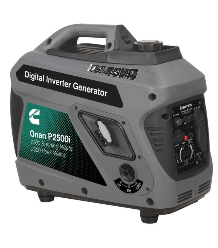 Cummins Onan P2500i Inverter Generator 2500W Peak 2200W Gas 1 Gal Portable