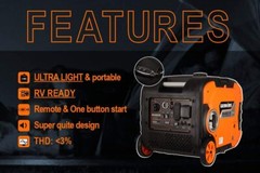 Genkins 4,500-W Super Quiet Portable RV Ready Inverter Generator w/ Remote Start