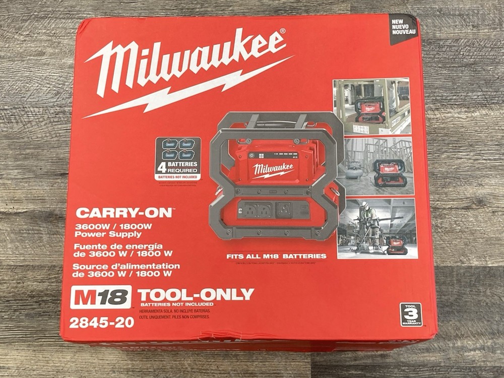 New Milwaukee 2845-20 M18 CARRY-ON 3600W/1800W Power Supply