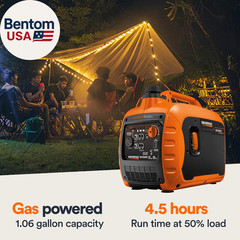 3,300-Watt Gas Powered Portable Inverter Generator – Lightweight and Compact – U