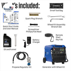 12000 Peak Watt Tri-Fuel Portable Inverter Generator, Remote Start, Transfer Swi