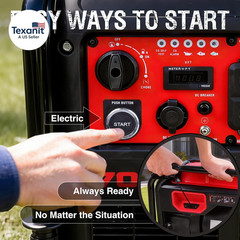7000-Watt Open Frame Inverter Generator, Electric Start Portable Generator for H