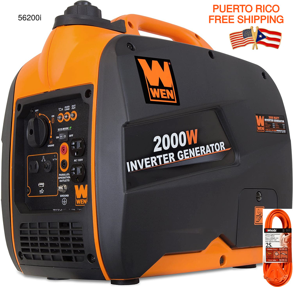 WEN 2000 WATT Portable Generator Ultra Quiet W/ 25ft. Cord 3 Way Tap PLUG & PLAY