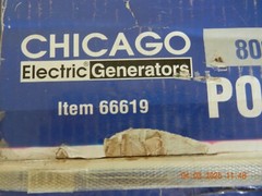 GENERATOR-CHICAGO ELECTRIC Portable Generator 2HP 800/900W 5 Hour Run Time- NEW