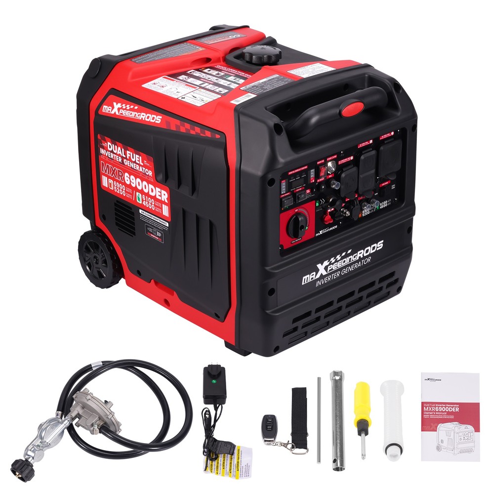 120V/240V 6900W Dual Fuel Quiet Gas/LPG Inverter Generator for outdoor