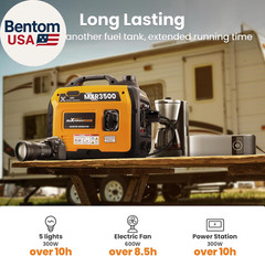3500 Watt Portable Inverter Generator Gas Powered, EPA Compliant, Compact and Li