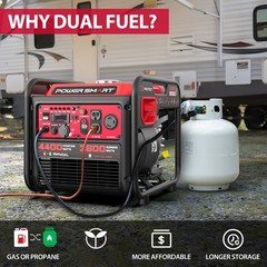 4400 Watt Portable Dual Fuel Generator, 30 Amp for Home Use and Emergency Backup