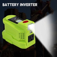 For Ryobi 18V 150W Power Supply Battery Inverter with Dual USB Ports & LED Light