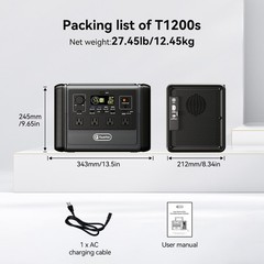 Flashfish T1200S 768Wh 1200W Portable Power Station LiFePO4 Generator