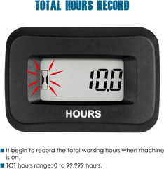 Digital Hours Counter,Ac/Dc 5V to 277V for Garden Tractor Generator Scooter Club