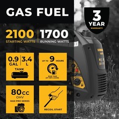 FIRMAN W01781 2100/1700W Inverter Portable Generator