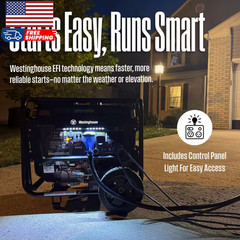 Westinghouse 12,500/9,500-Watt Dual Fuel Gas and Propane Powered EFI Portable US