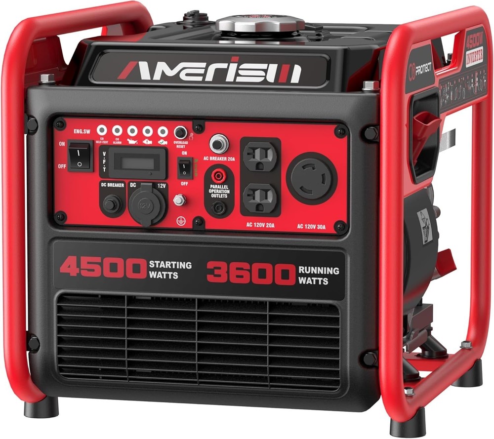 4500W Portable Inverter Generator with Eco Mode & CO Sensor for RV & Camping