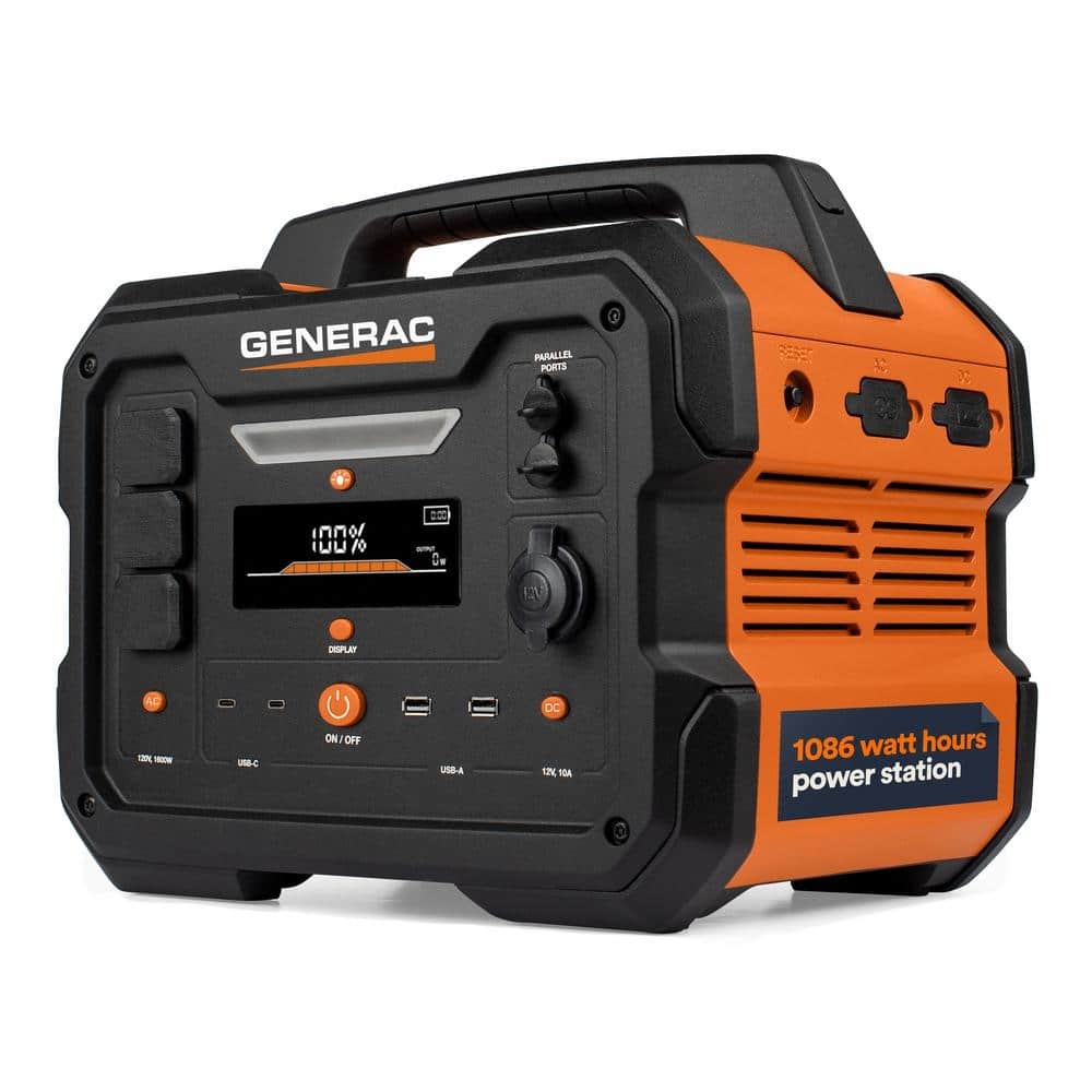 Generac GB1000 1086Wh Portable Power Station 1600W 3200W Peak Solar Ready PBStrt