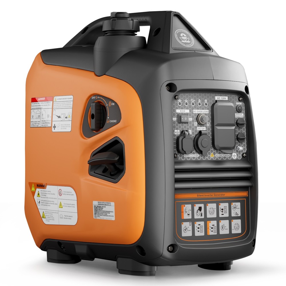 Efurden Generator Gas Powered 2500W Inverter Quiet Pure Sine Wave with CO Sensor