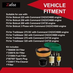 230015 Tune-Up Filter Kit Fit for Miller Bobcat 225 250 260 Trailblazer 302 3…