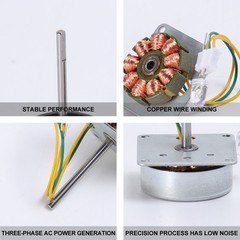Silver Three Phase Generator Durable Brushless Motor Generator for Education Use