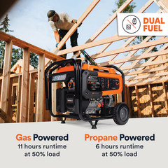 Generac 8250/6700 Watt Dual Fuel Portable Generator Gas & Propane