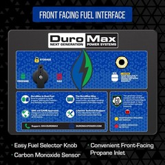 DuroMax 12,000-W Portable RV Ready Dual Fuel Electric Start Generator, CO Sensor
